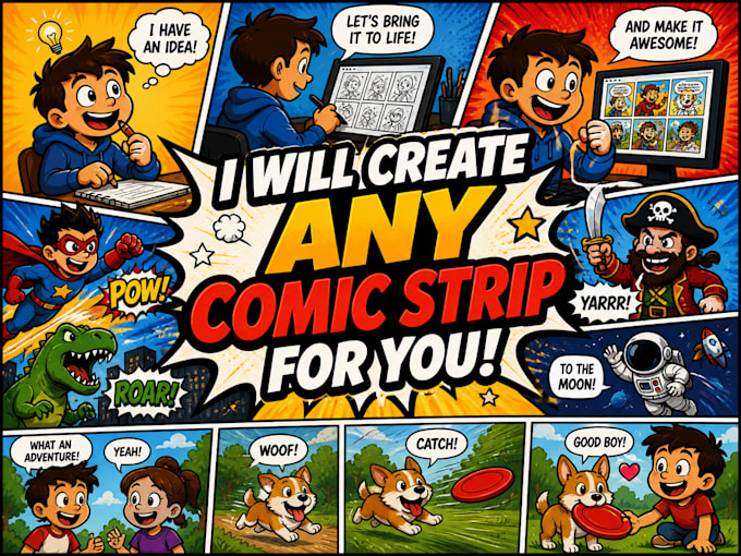 Create any comic strip for you in cartoon style by Phenomart7 | Fiverr