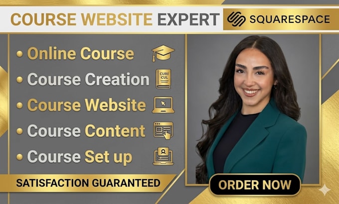 do online course creation and squarespace website course setup with landing page