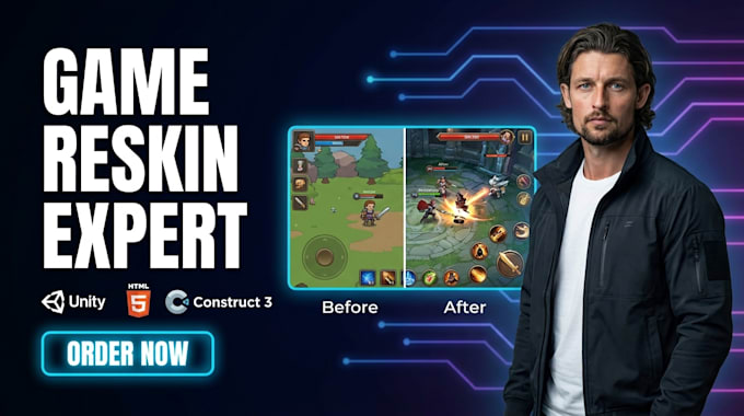 professionally reskin and customize your unity or HTML5 game