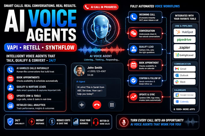 vapi retell synthflow gohighlevel n8n elevenlabs ai voice calling ai agent