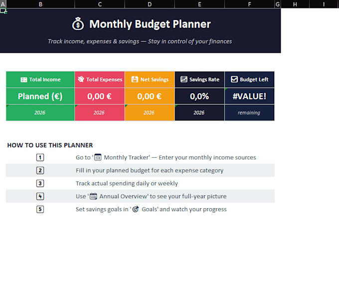 create a professional custom excel spreadsheet or template for you