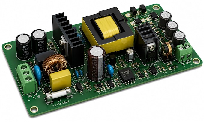 design power supply pcb in easyeda with high efficiency layout