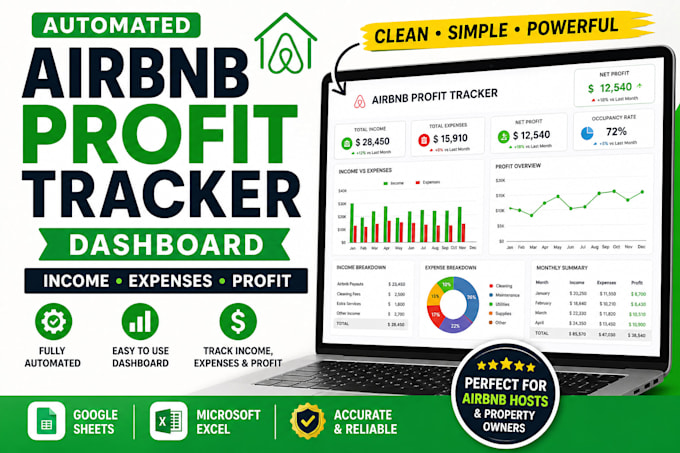create an automated airbnb profit tracker dashboard in google sheets or excel