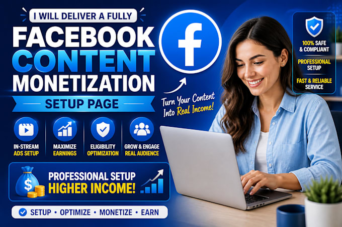 deliver a fully facebook content monetization setup page