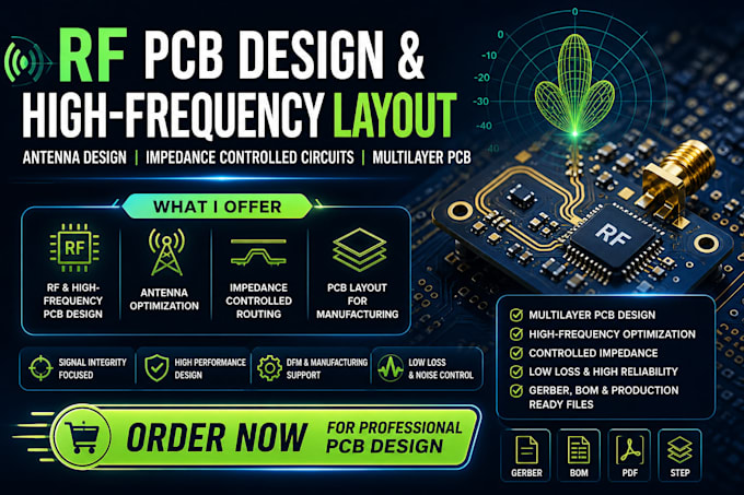 rf pcb design, high frequency pcb layout, antenna, controlled impedance circuit