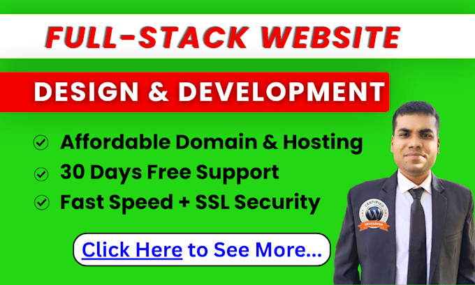 wordpress website designer and developer with fast affordable domain and hosting