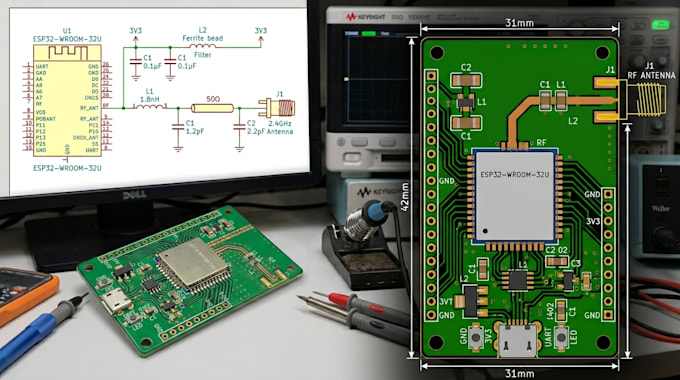 design esp32 rf pcb, antenna matching and emi optimized wireless layout