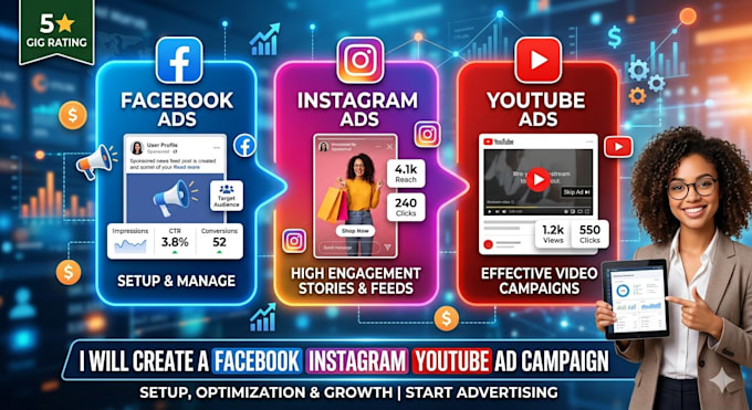 create a facebook instagram youtube ad campaign