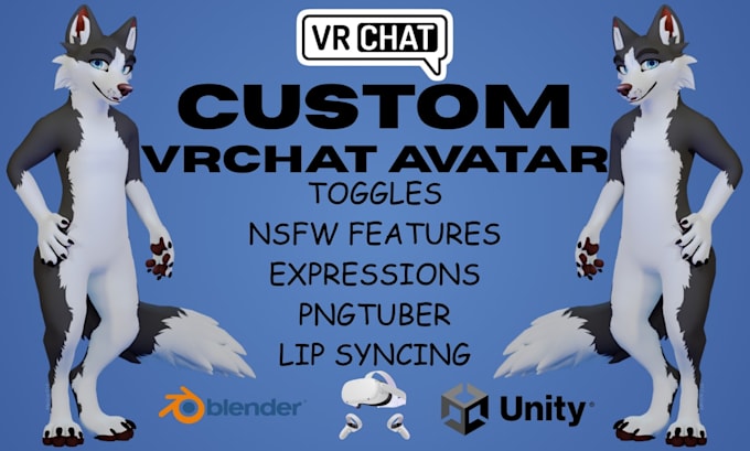 create custom vrchat avatar, 3d model, rigging for PC