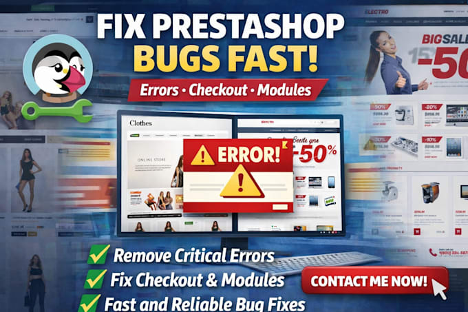 fix prestashop bugs, errors, and issues in your prestashop store fast