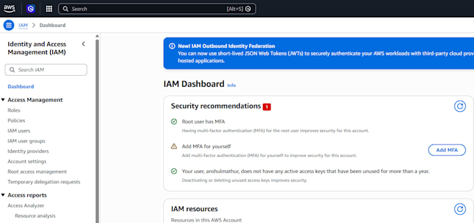 create, manage and optimize your AWS user account management