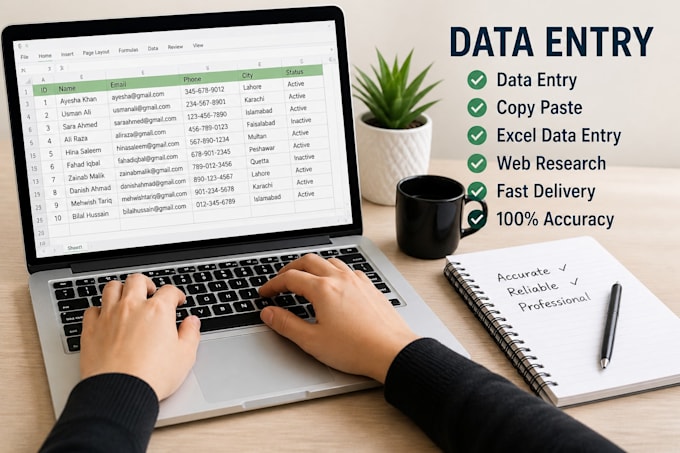 do fast and accurate data entry copy paste and typing work