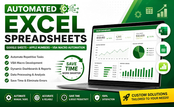 automated excel spreadsheets, google sheets, apple numbers, vba macro automation