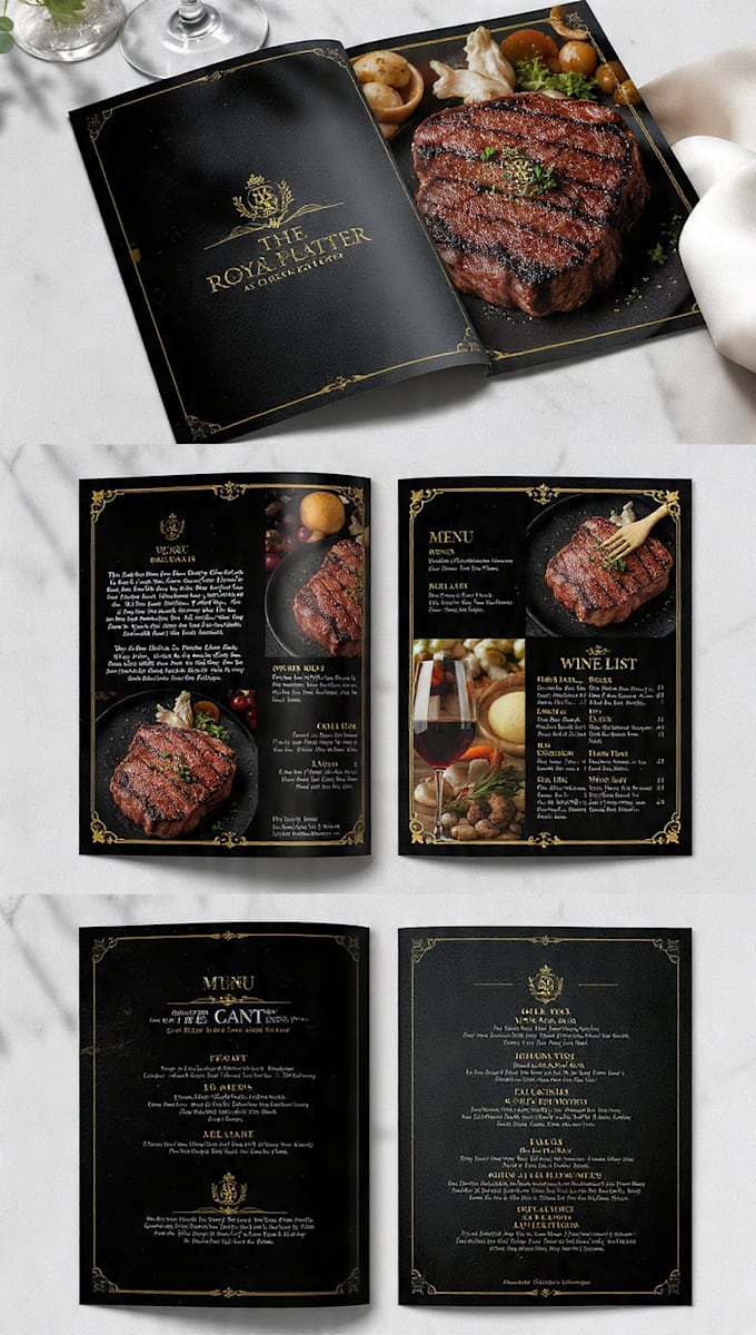 professional restaurant menu and recipe book design