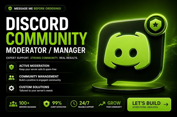 be your discord moderator and community manager