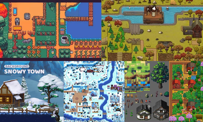 do topdown pixel art tileset sprite sheet tilemap pixel art animation background