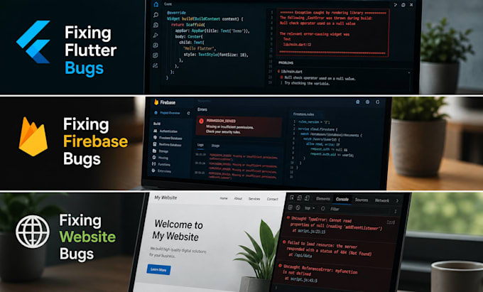 fix flutter, firebase or website bugs fast