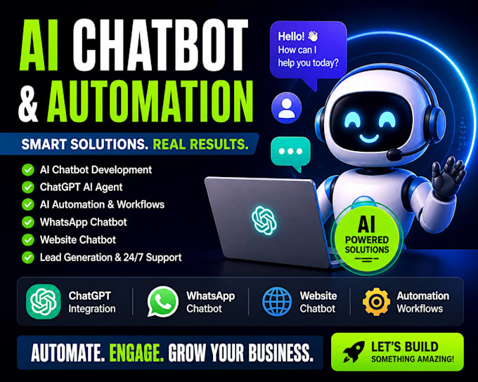build ai chatbot, chatgpt ai agent, and automation