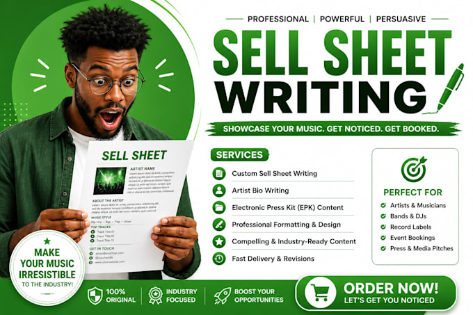design product flyer, sell sheet, sale sheet