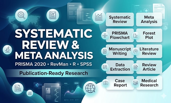 do systematic review, meta analysis, prisma and manuscript writing