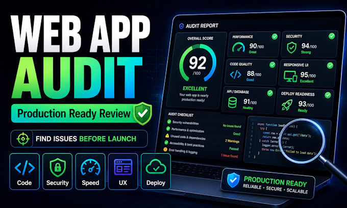 audit your web app and provide a production readiness report