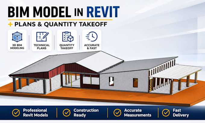 Create a professional bim model in revit with plans and quantity ...