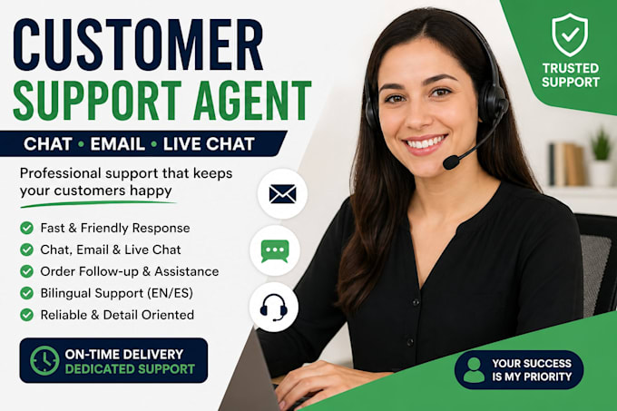 be your customer support agent for email, chat and whatsapp