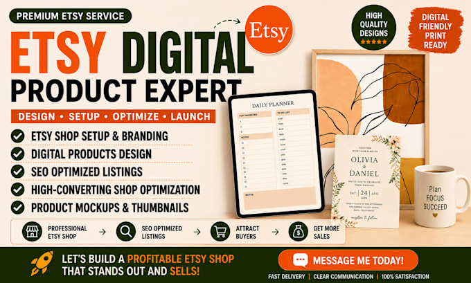 setup etsy digital products store etsy shop SEO etsy digital product planner