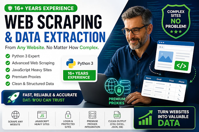 do python web scraping and data extraction from any website