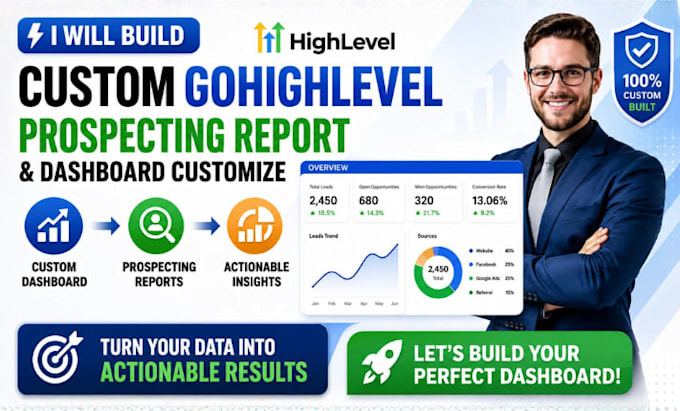 build custom gohighlevel prospecting report gohighlevel dashboard customize