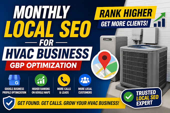 provide monthly local SEO service for hvac and  with gmb optimization