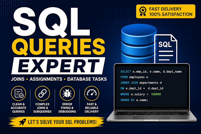 write sql queries,joins,and solve database tasks