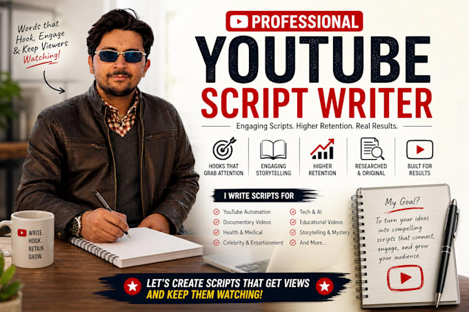 be your script writer for your youtube scripts