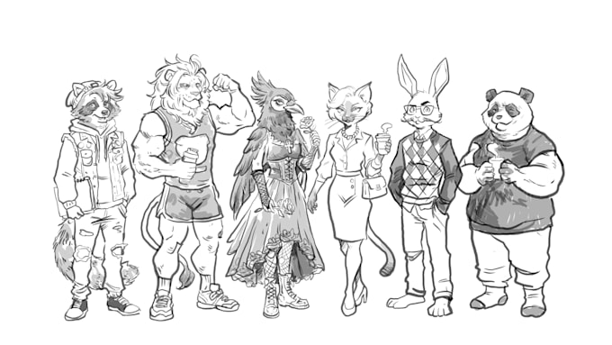 illustrate your fursona, anthro character sfw