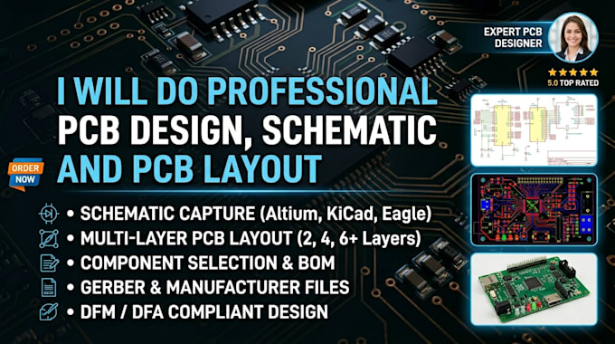 do professional pcb design, schematic and pcb layout