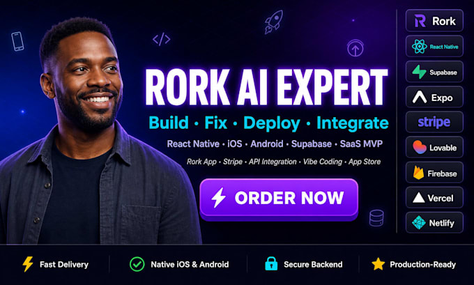 build fix rork ai app react native ios android ai mobile app supabase backend