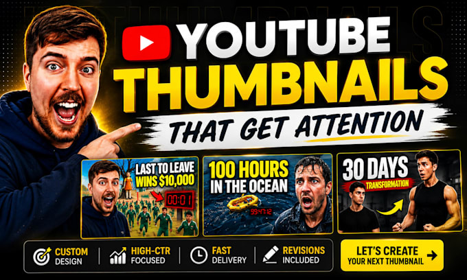 design premium ai youtube thumbnails with high CTR
