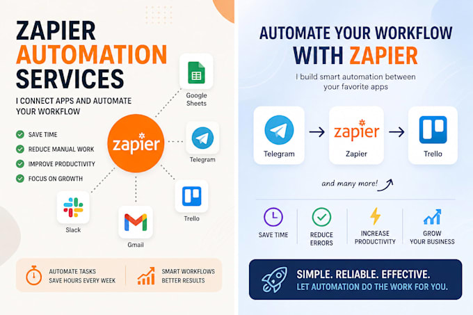 create zapier automation and connect your apps