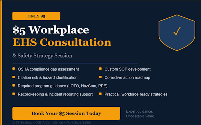 consult and create a ehs osha strategy