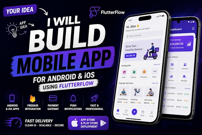 Build a mobile app for android and ios using flutterflow by Musman ...