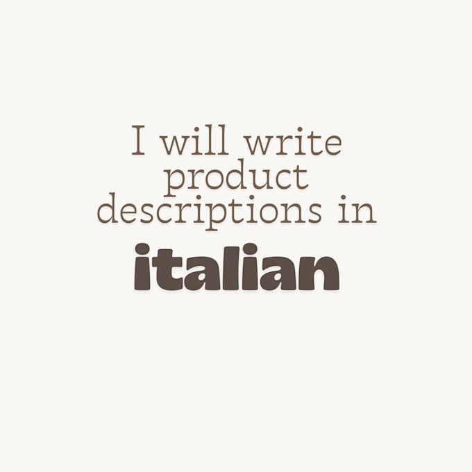 write simple and clear product descriptions in italian