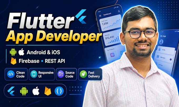 develop a fully functional flutter app for android and ios