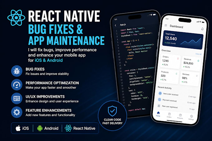 fix or improve your react native mobile app