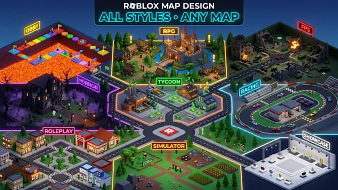 design a professional roblox map and game environment
