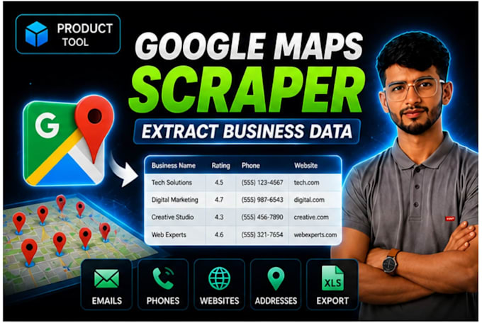 provide a google maps scraper for business data extraction