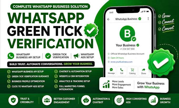 whatsapp business API green tick verification whatsapp ads