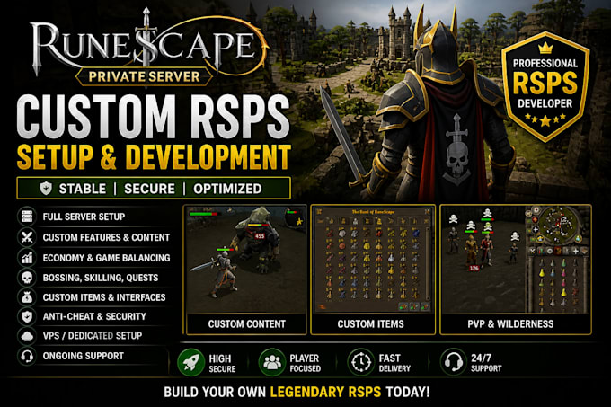 create and setup your runescape private server rsps with custom features