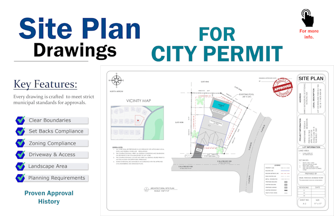 draw an architectural site plan, site map and plot layout