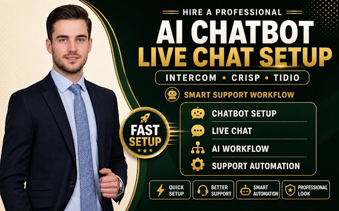 setup intercom crisp tidio ai chatbot live chat support workflow