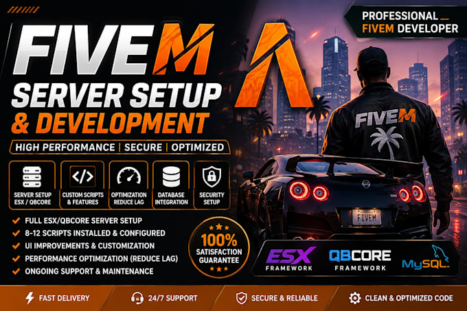 create, fix, and optimize your fivem server esx, qbcore